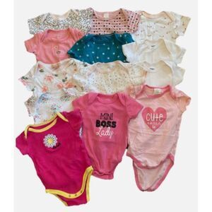 Baby Girls 6-9 mo short sleeve bodysuits (Lot of 13)